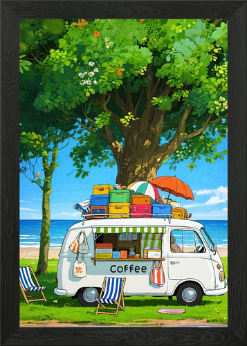 Beach coffee van - beach,