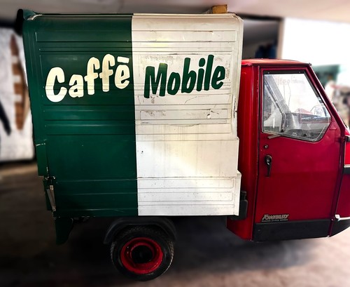 Mobile café van engine - van,