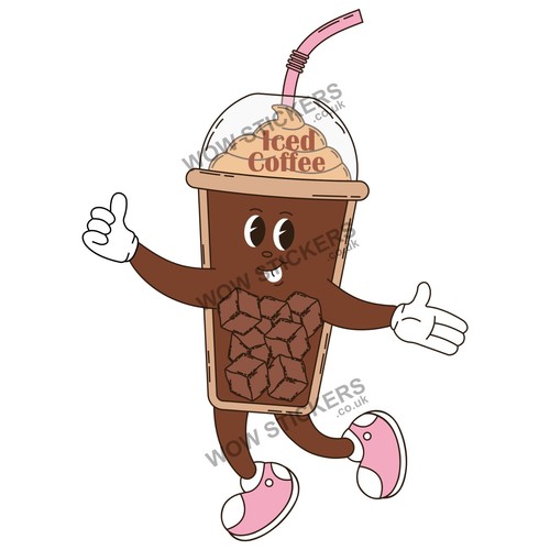 Iced coffee mascot - mascot, sticker