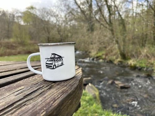 Enamel mug coffee volkswagen - enamel,
