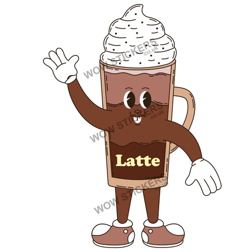 Latte coffee mascot sticker - mascot,