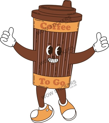 Coffee mascot sticker - mascot,
